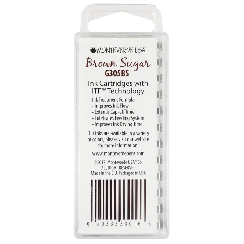Monteverde USA International Standard Ink Cartridges - Brown Sugar - Warm and Sophisticated Writing Ink, Compatible with Most Fountain Pens, 12-Pack Box - Image 2